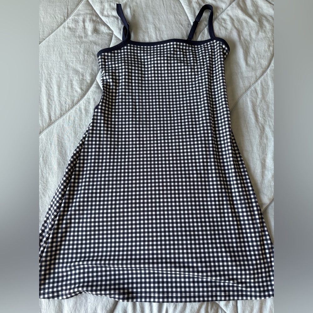 Navy and White Gingham Dress